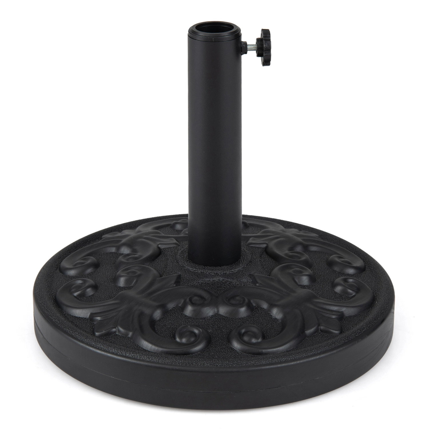 Slickblue Patio Umbrella Base with Cement Core 15 Inch Heavy Stand for Outdoor Shade Umbrellas