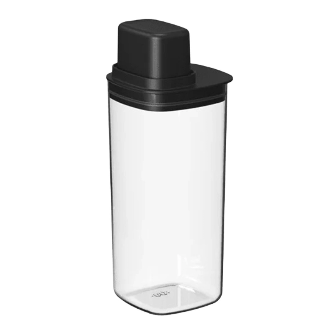OU Airtight Food Storage Container 6 Cup, BPA Free Clear Plastic with Measuring Cup Lid, Space Saving Kitchen Organizer