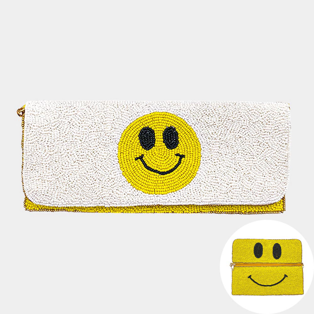 Fashnzfab Seed Beaded Smile Clutch / Shoulder Bag