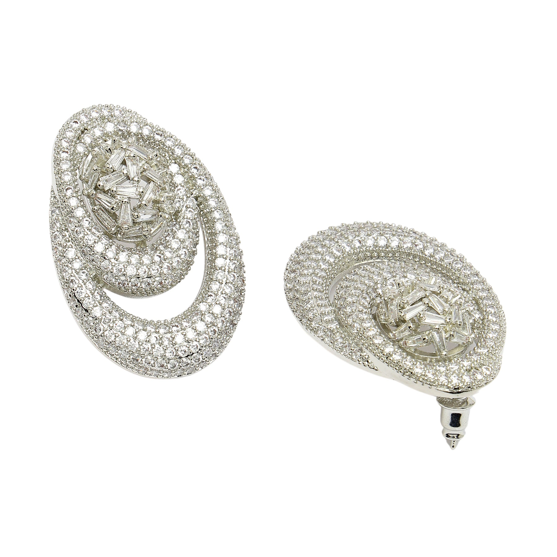 AGP PARIS Womens Diva Gorgeous Cubic Zirconia Stud Earrings