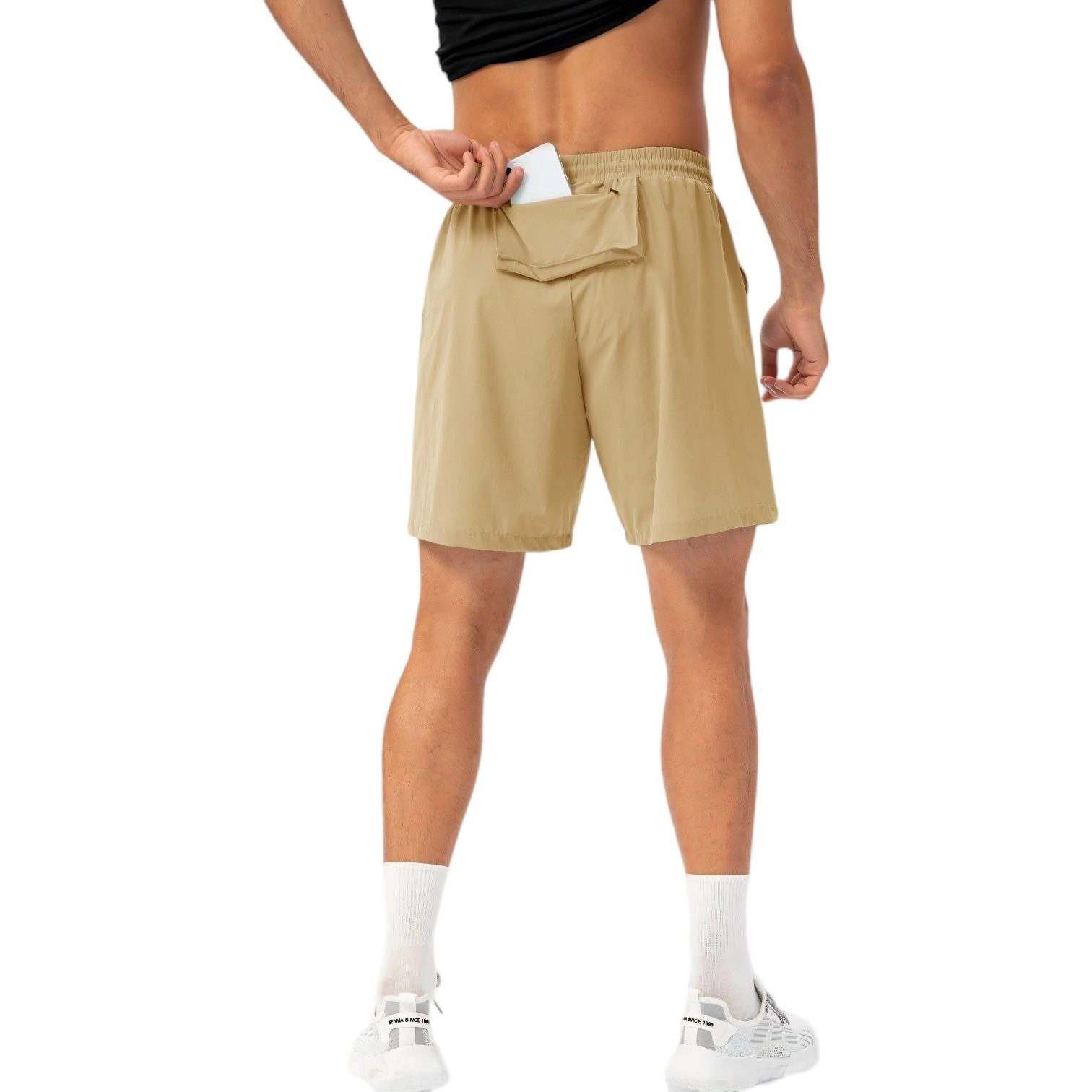 Anna-Kaci Men's Lightweight Quick-Dry Shorts with Elastic Drawstring Waist and Side Pockets