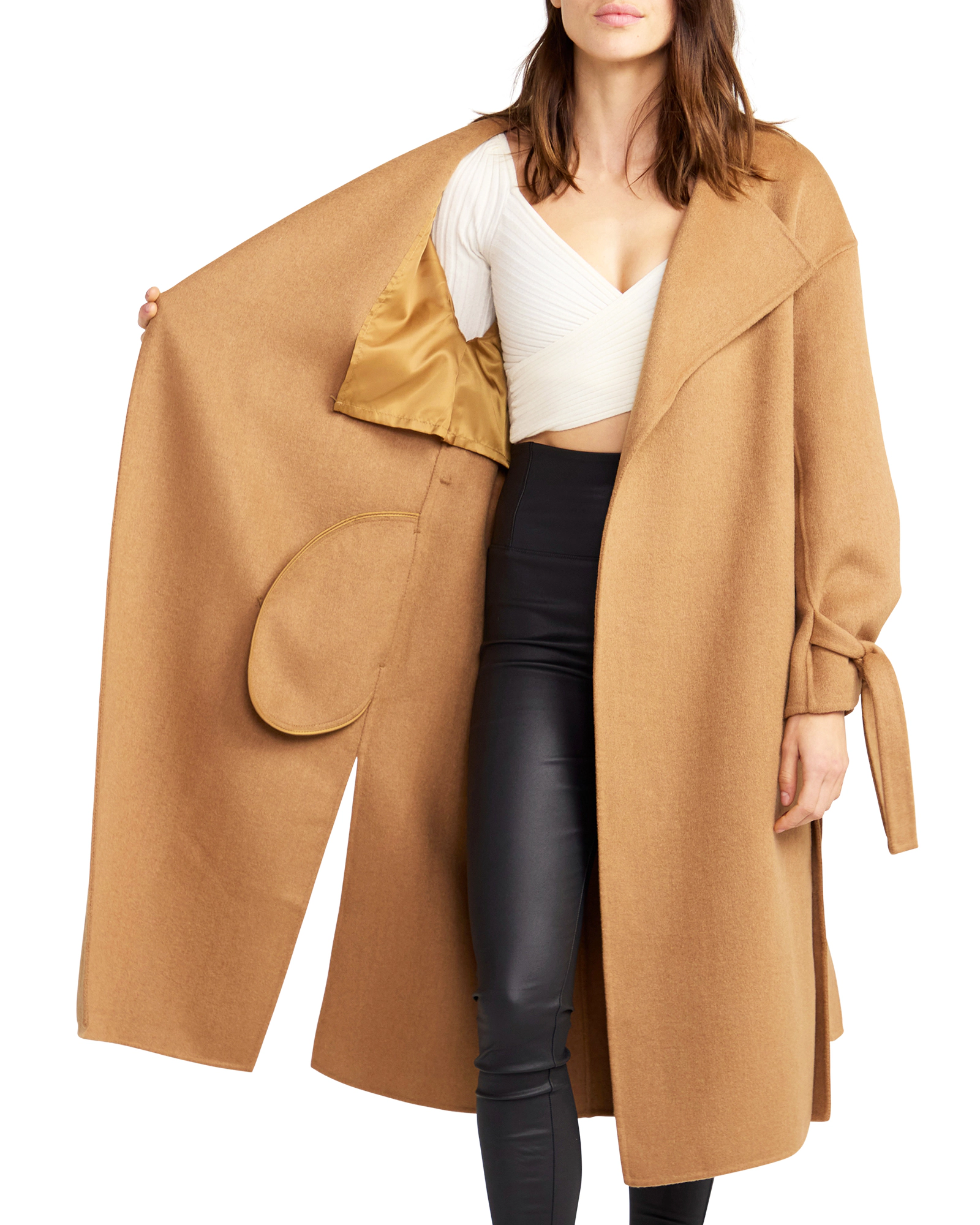 Belle & Bloom Womens Head Over Heels Collarless Robe Coat