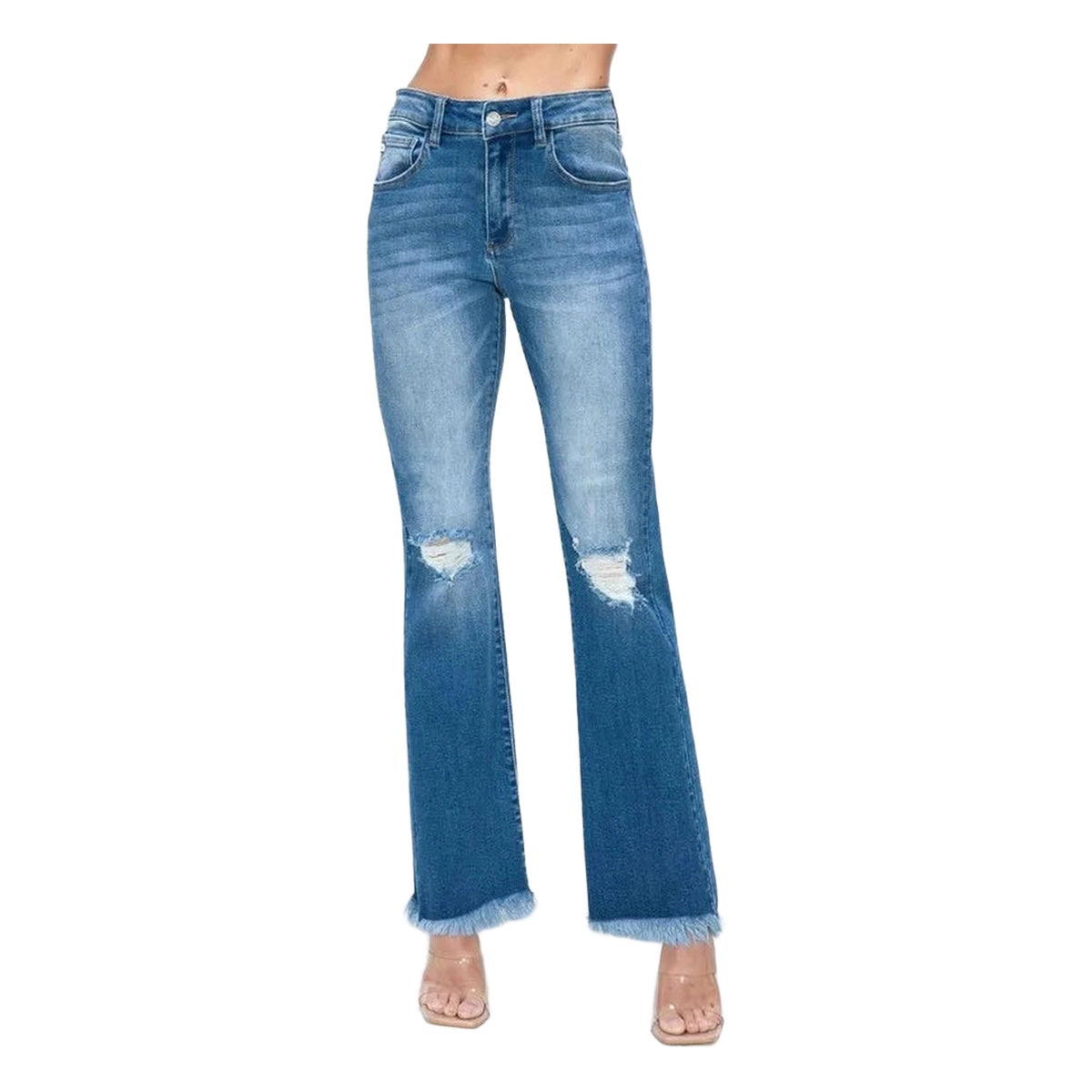 Judy Blue Women Distressed High Rise Bootcut Jeans