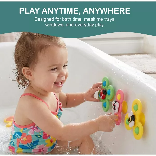 Sperric Suction Cup Spinner Toys - Suction Cup Fidget Spinner Bath Toys, Spinning Top Baby Sensory Toys for Toddlers 1-3