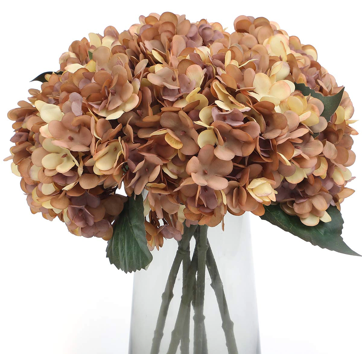 PUPWE 6White Hydrangea Artificial Flowers Silk Hydrangeas