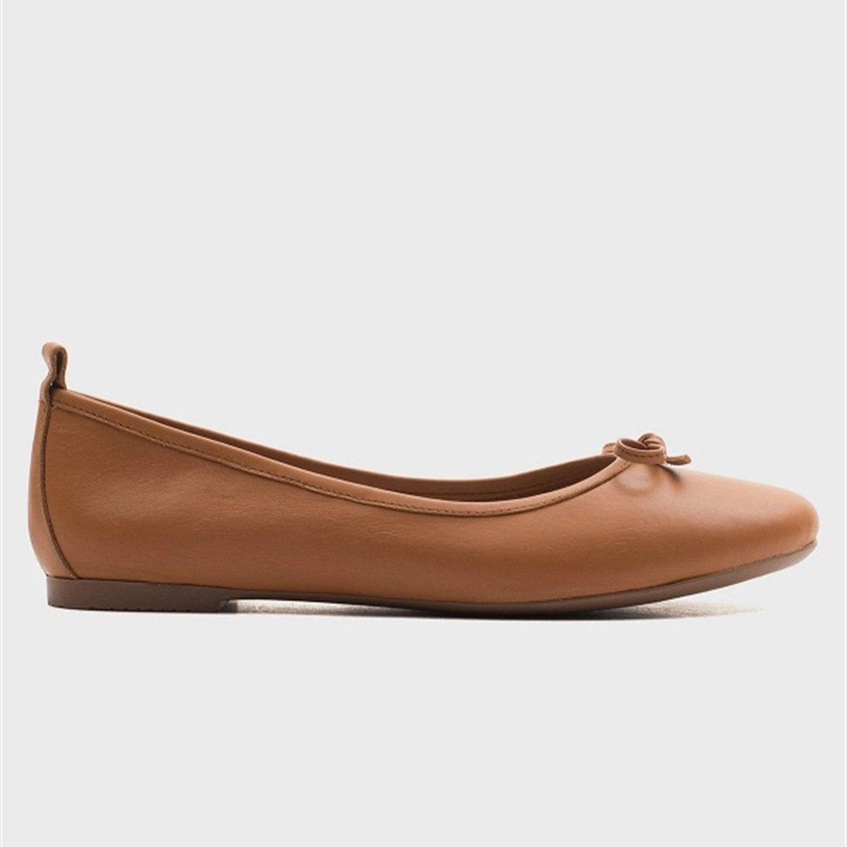 Forever & Always Womens Florence Leather Ballerina Flats