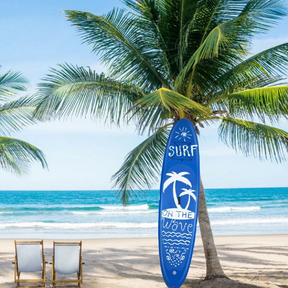 SUGIFT 9.8-ft 253-lb Capacity Inflatable Stand Up Paddle Board with Adjustable Paddle Pump and Backpack