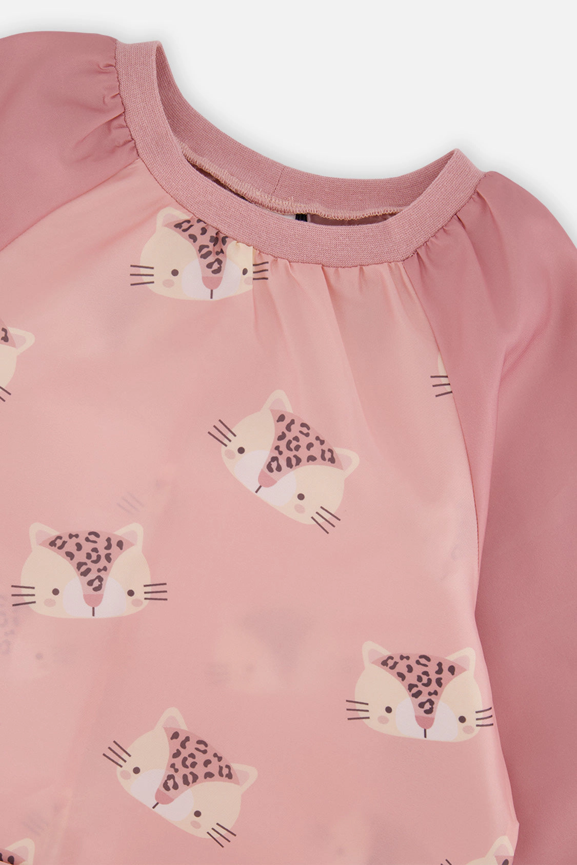 Deux par Deux Girls Water-Resistant Raglan Sleeve Leopard Print Apron