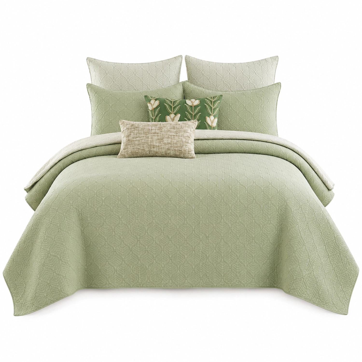 Greenland Home Fashions Harper Cotton Reversible Lightweight 2 PC Coverlet Set