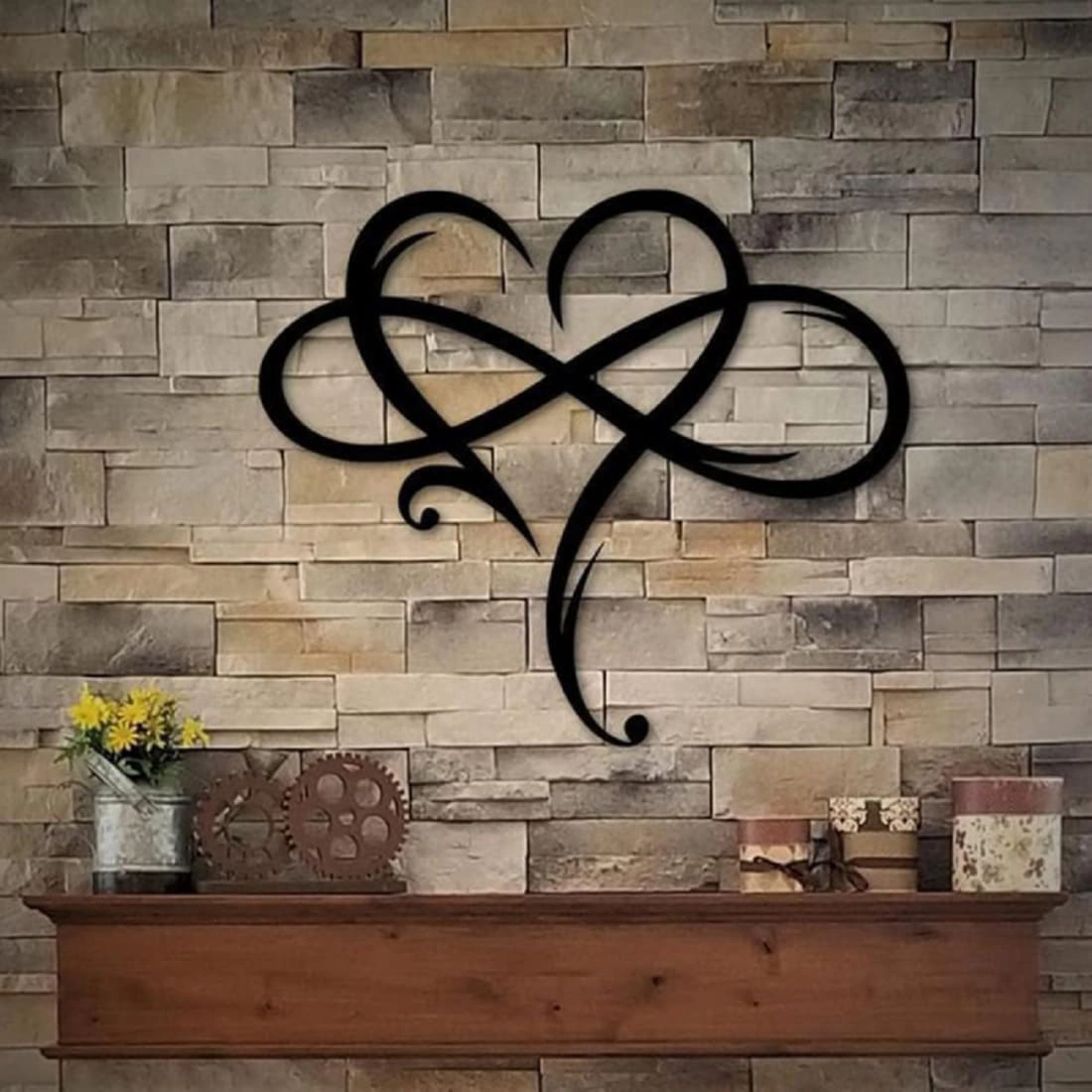 Living Hubss Unique Infinity Heart Metal Wall Art
