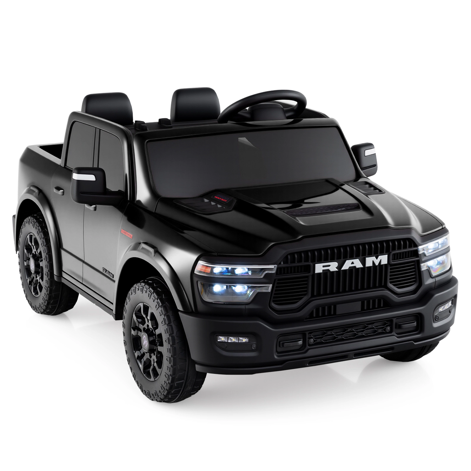 LJG 2 Seater 24V Ride on Toy for Big Kids Licensed Ram Truck with Remote and Music