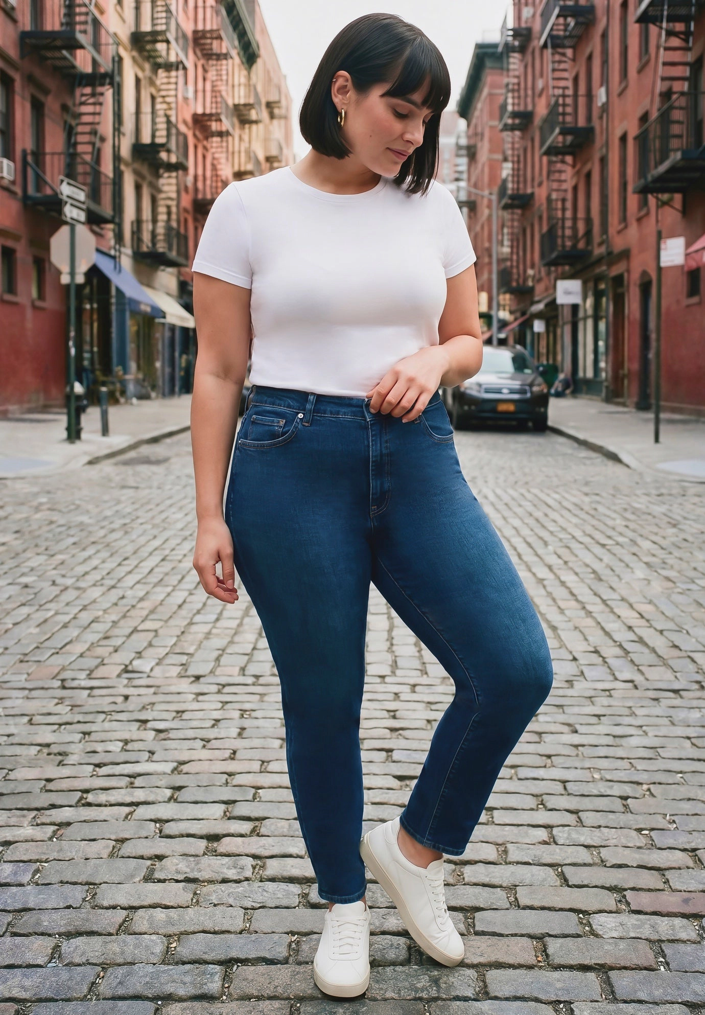Avenue Women's Plus Butter Denim Curvy Straight Leg Jean