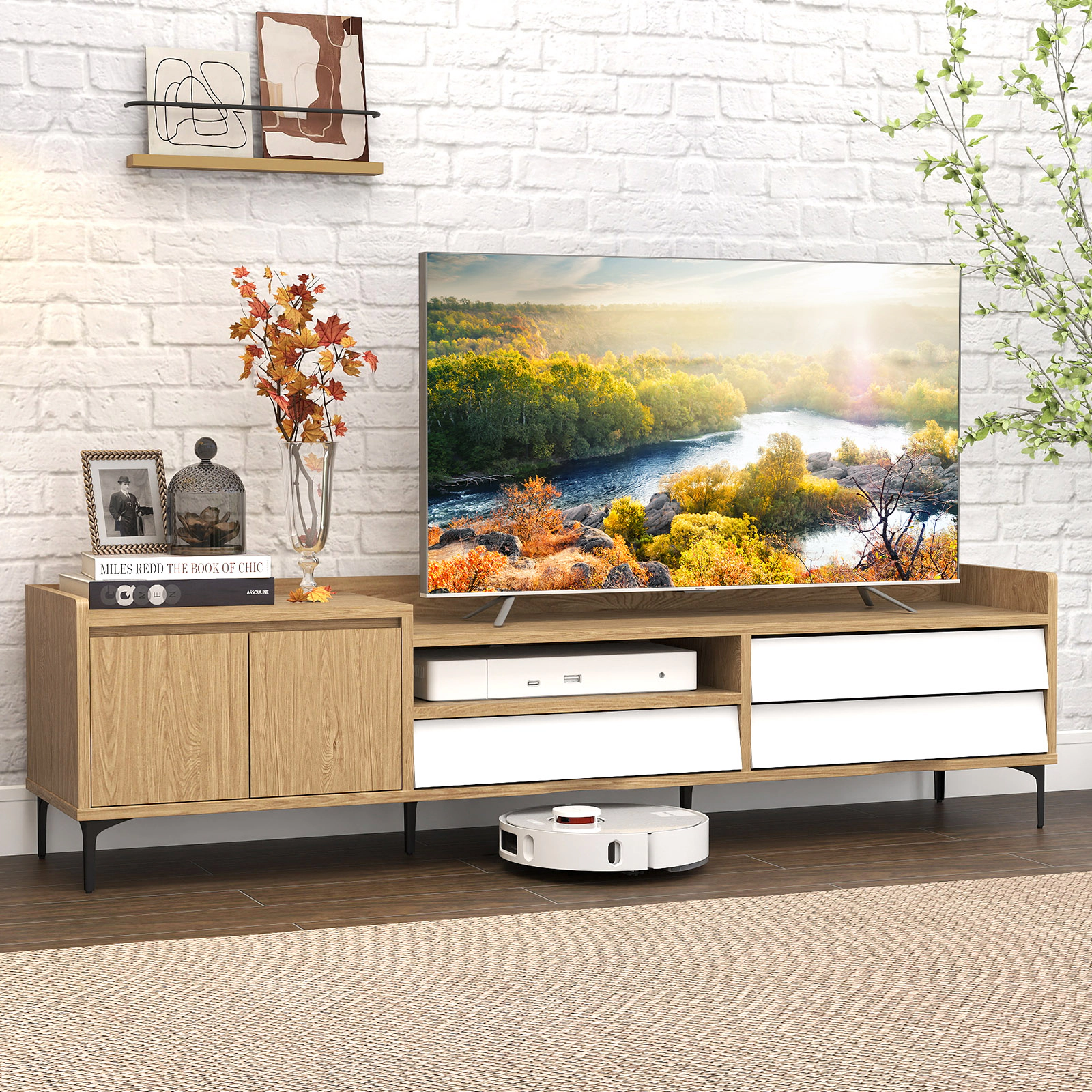 LJG TV Stand for TVs up to 80 Inch Mid Century Modern
