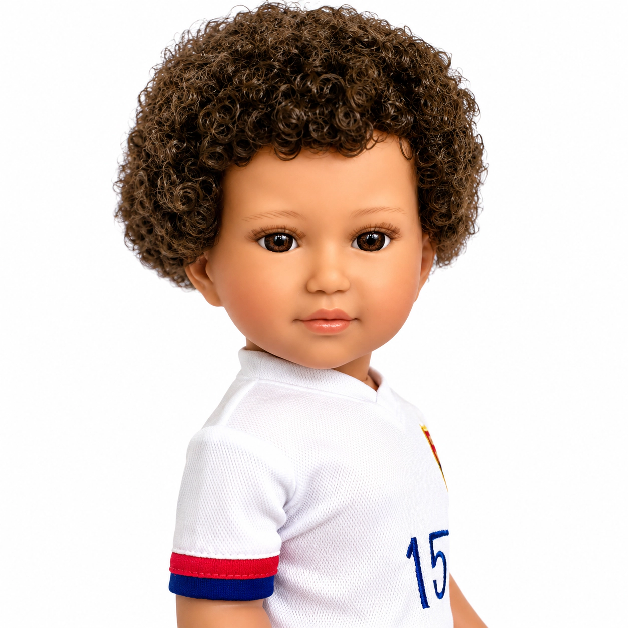 Kennedy and Friends Carlito - 18-Inch Hispanic Boy Doll with Soccer Outfit, Tilt and Pose Head, All-Vinyl Body