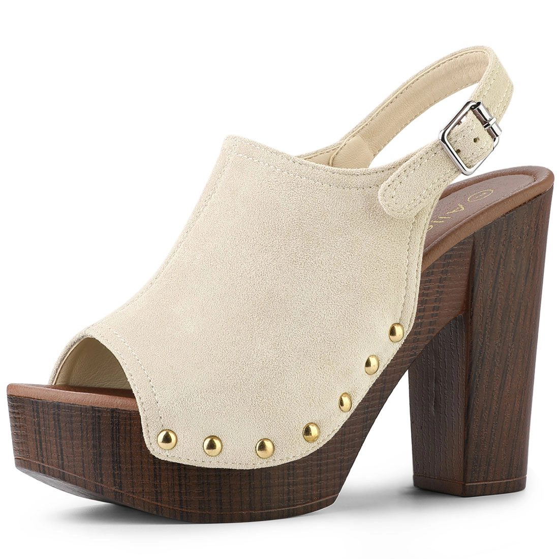 BLISSFUL STEP Women's Open Toe Slingback Platform Chunky Heel Sandals