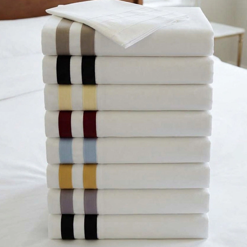 Egyptian Linens 608 Thread Count Cotton Banded Pillowcase Set