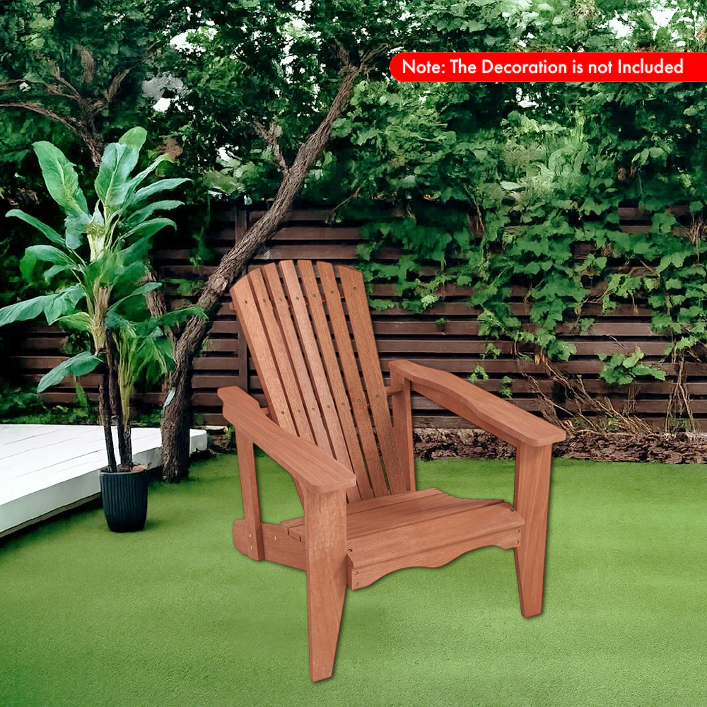 Hivvago Wooden Adirondack Chair with Tall Back and Oversized Armrests
