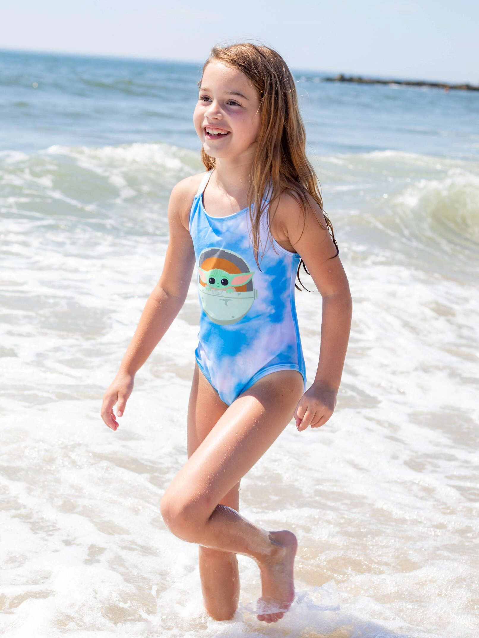Star Wars The Mandalorian Grogu Girls' One Piece Bathing Suit