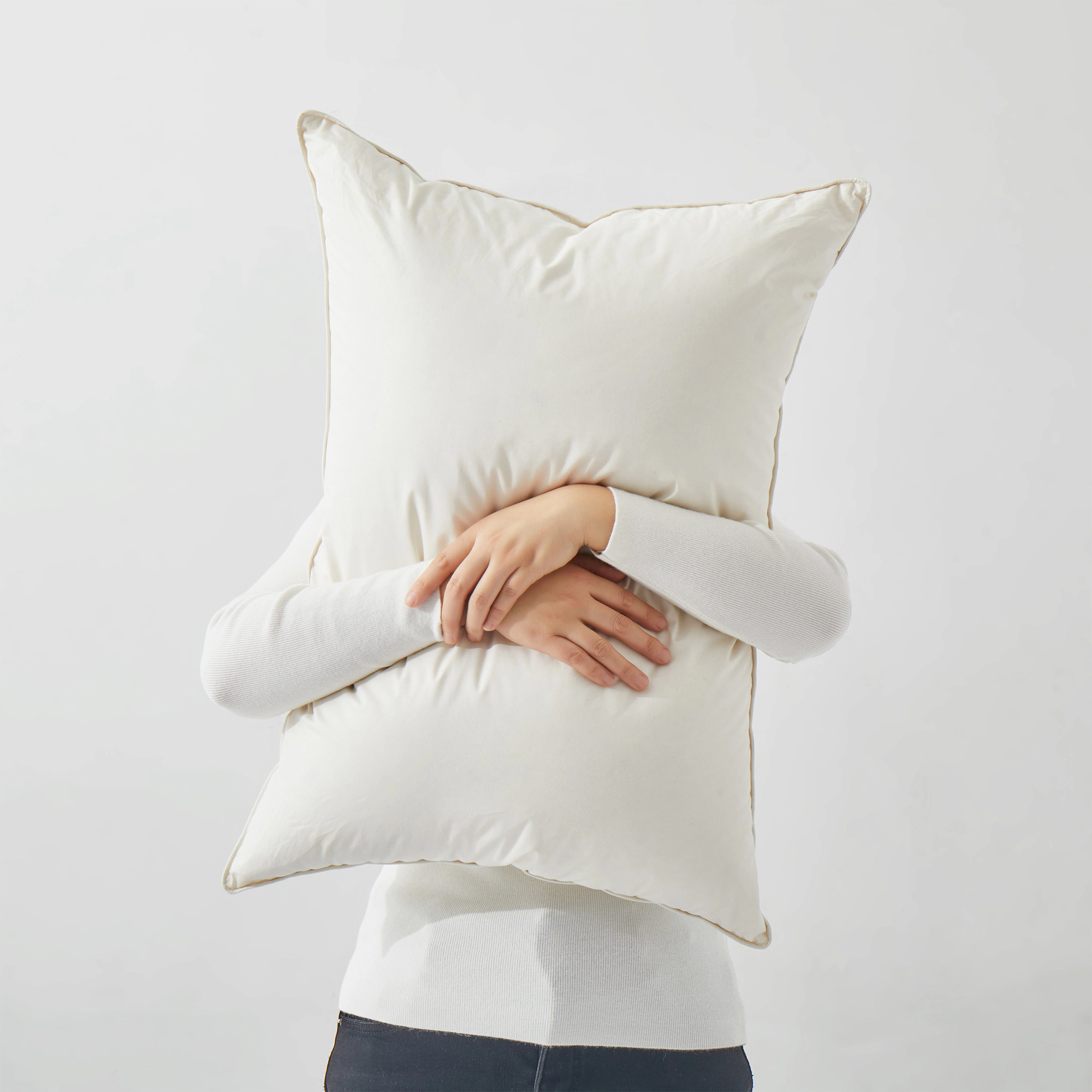 Unikome 75% White Down Bed Pillow Single Pack with Luxury Natural Organic Cotton Cover