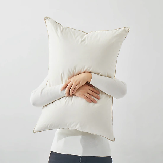 Unikome 75% White Down Bed Pillow Single Pack with Luxury Natural Organic Cotton Cover