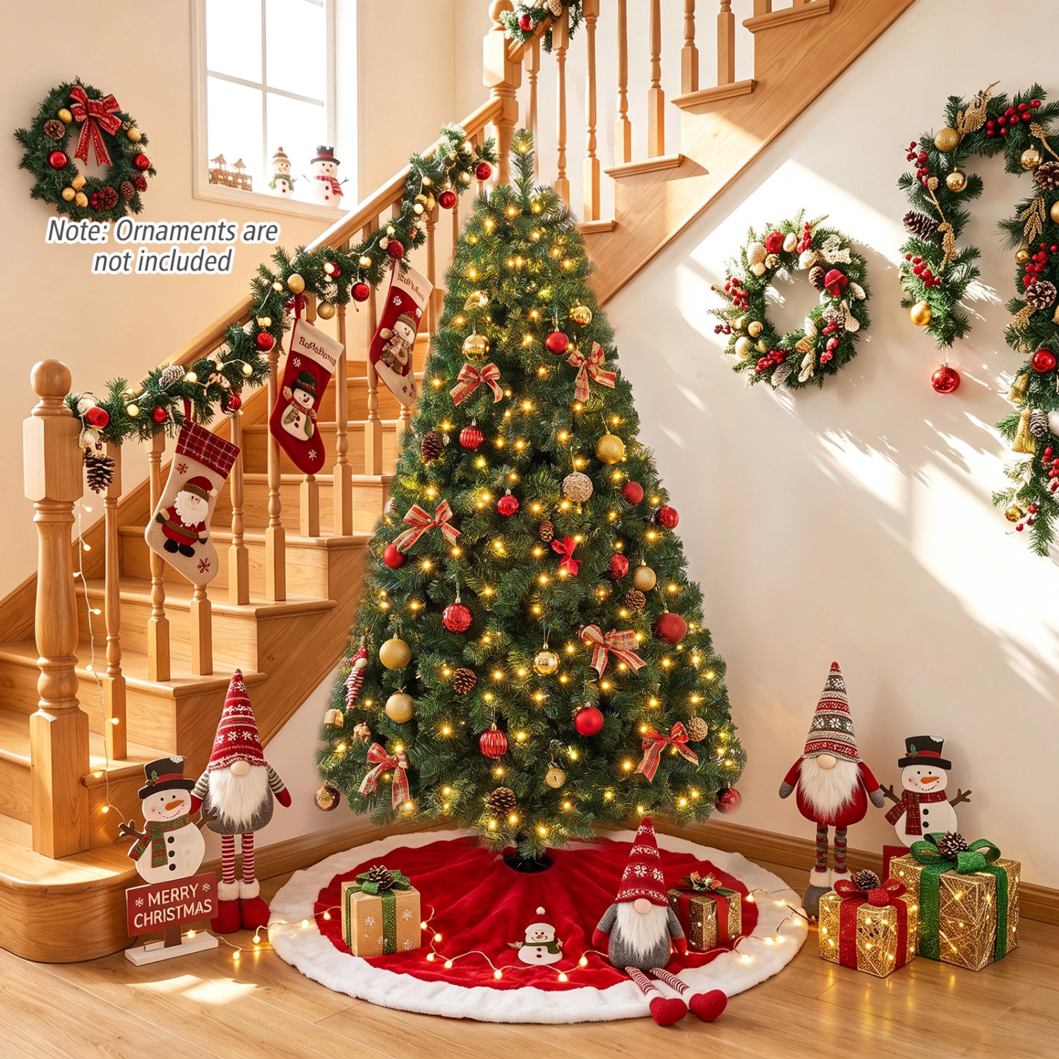 LJG PVC Artificial Christmas Tree with LED Lights