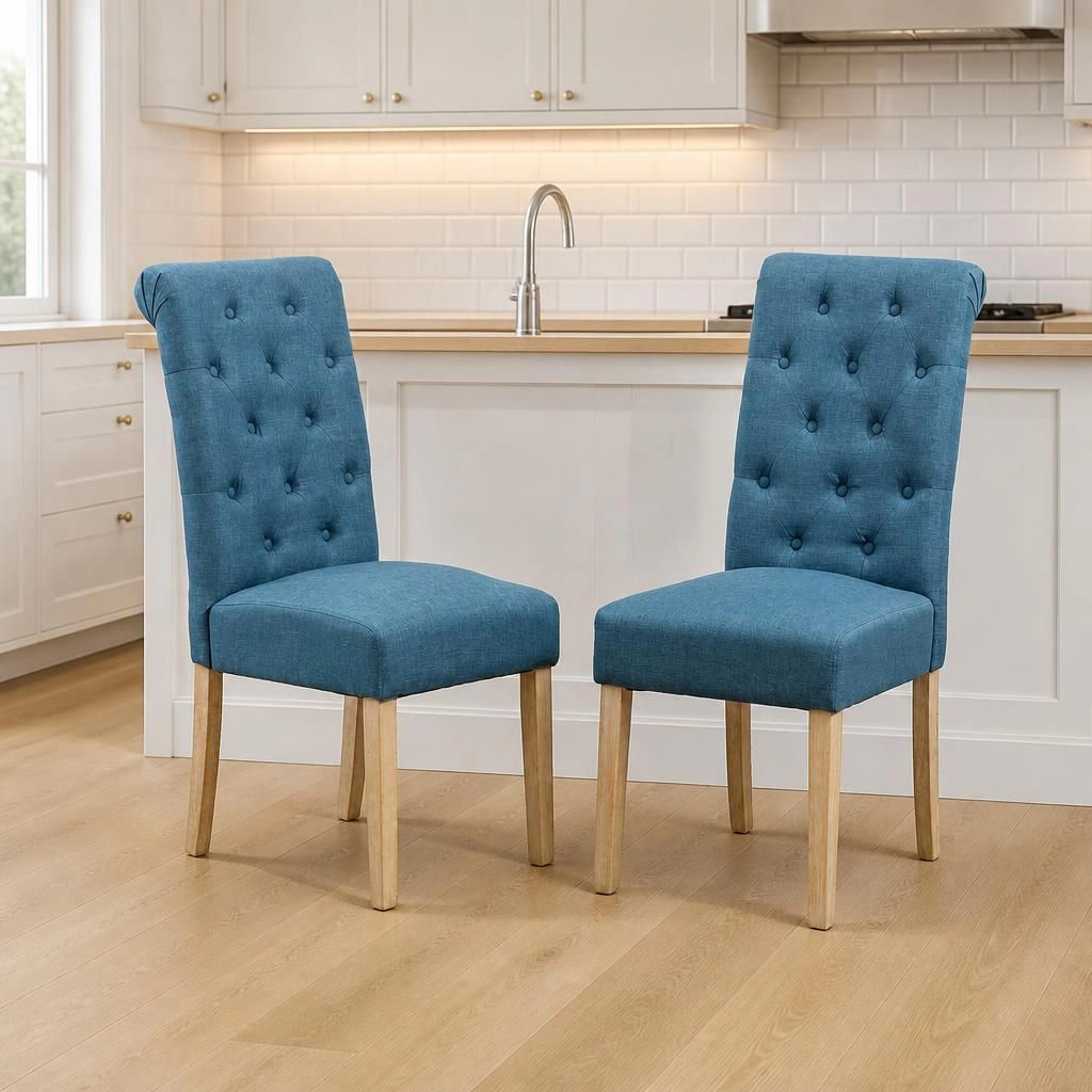 GOODSILO Upholstered Polyester Dining Chair Comfortable Seating, Set of 2