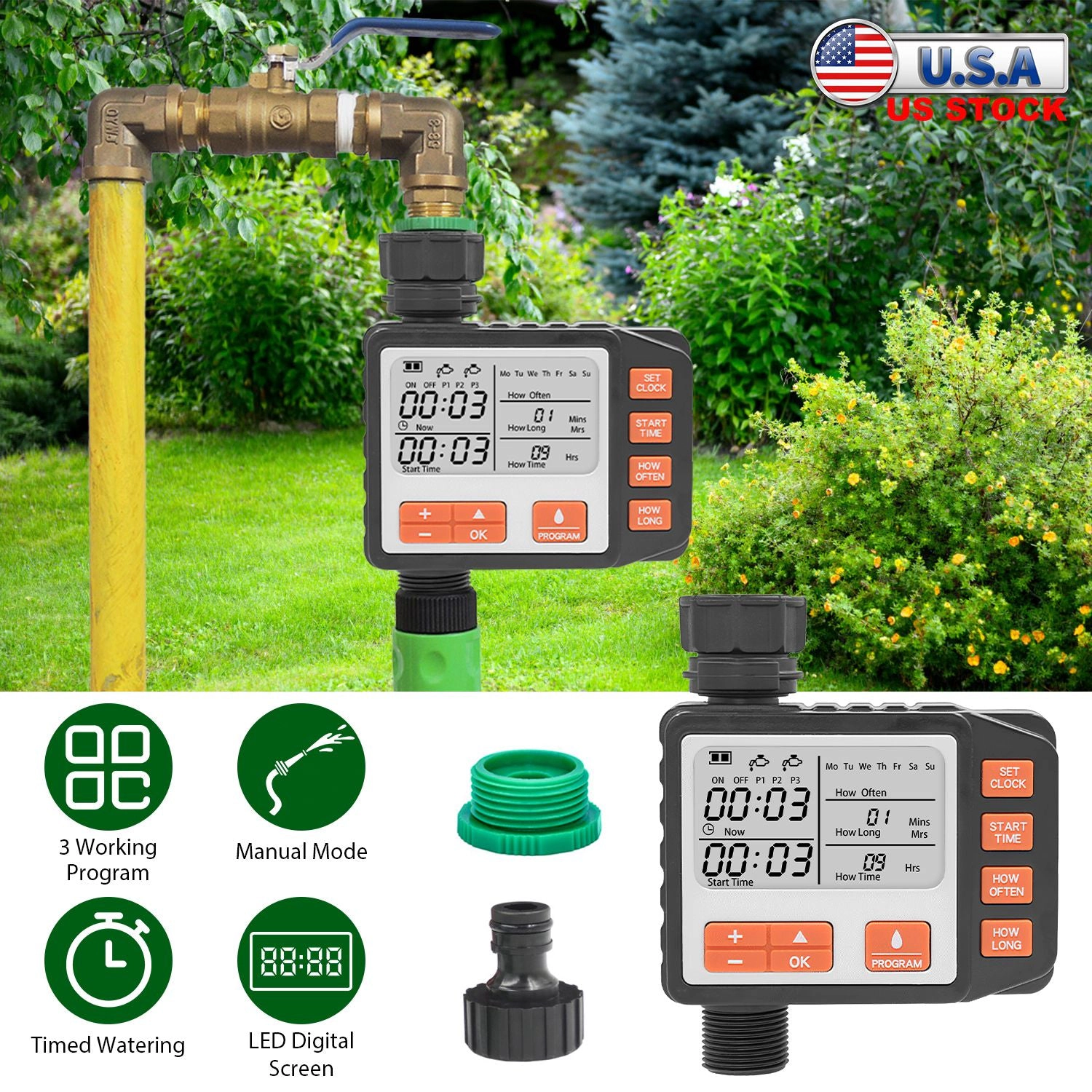 GBruno Programmable Waterproof Sprinkler Timer