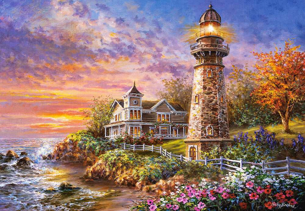 CASTORLAND 1500 Piece Jigsaw Puzzles, Majestic Guardian, Lighthouse, Seaview, Seashore, Adult Puzzles, C-151790-2