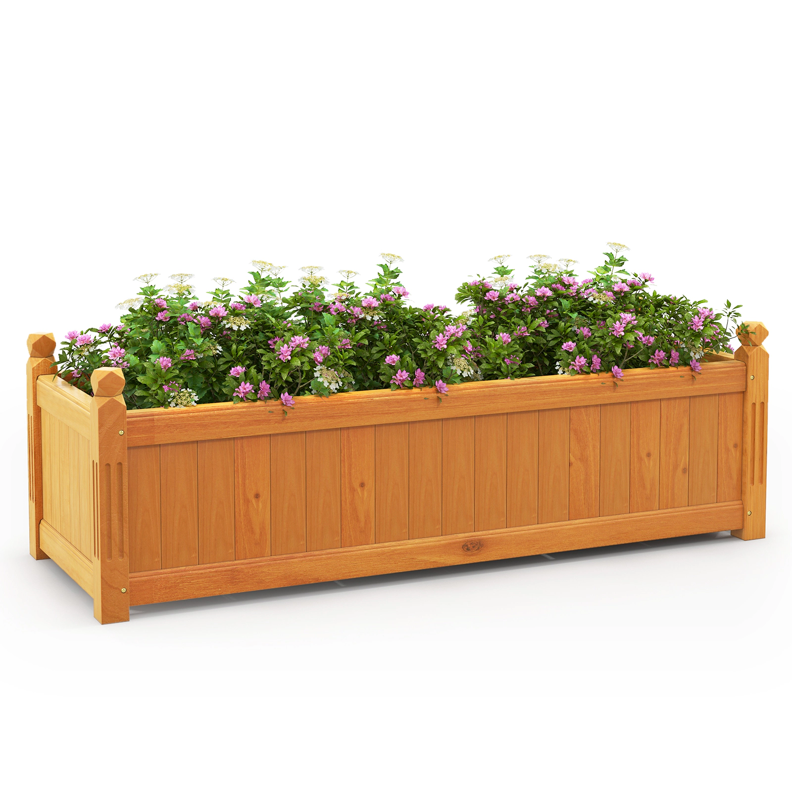 SlickBlue Wooden Raised Garden Bed with Drainage System for Plants