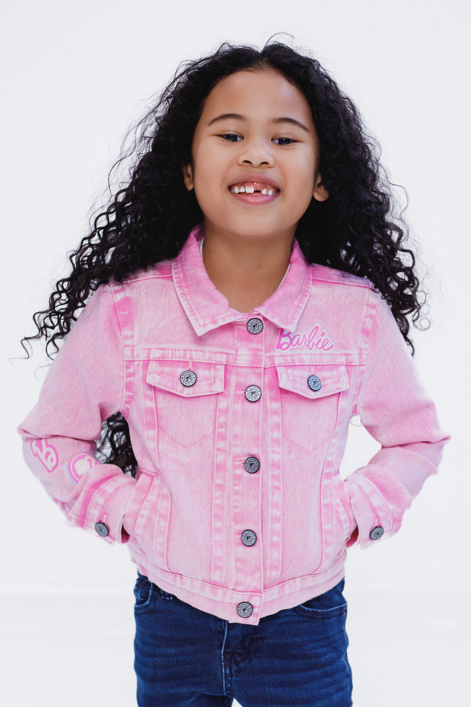Barbie Girls' Glitter Denim Jacket
