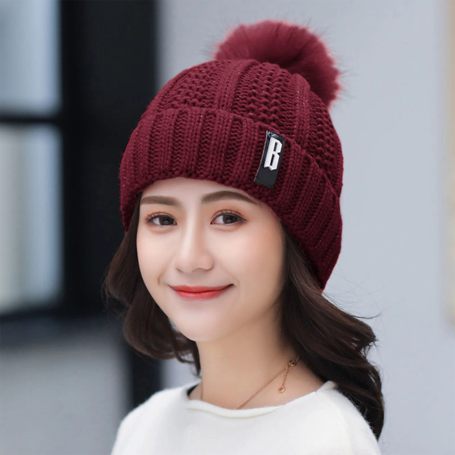 GBruno 2-in-1 Knit Beanie Hat And Scarf Set