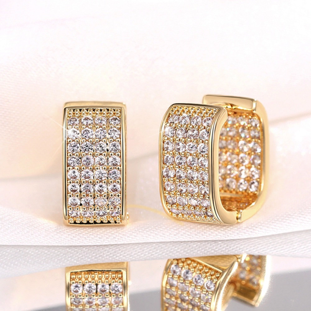 Luxury Paved Cubic Zirconia Hoop Earrings for Women