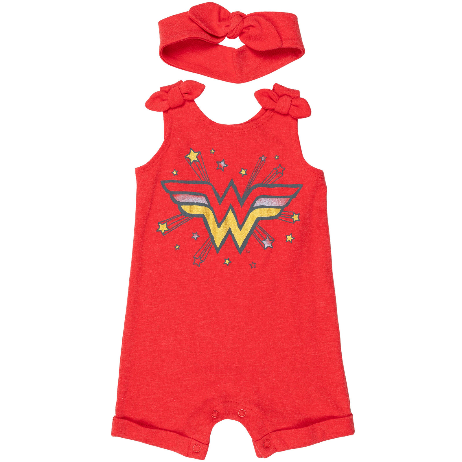 DC Comics Justice League Wonder Woman Girls' Sleeveless Romper and Headband Set