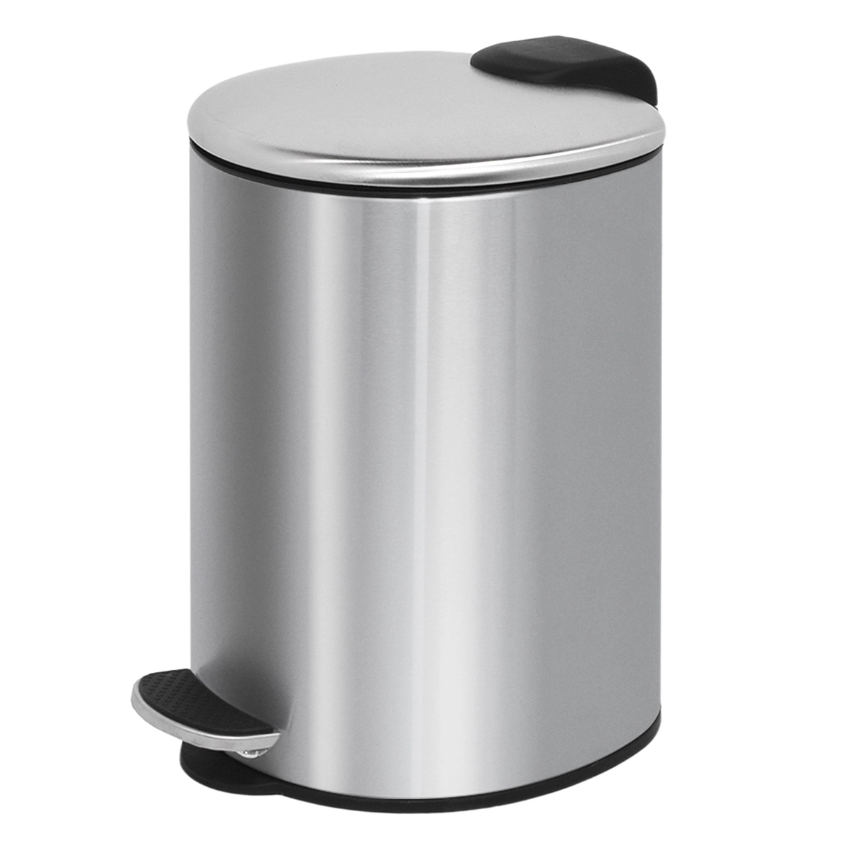 Innovaze 1.85 Gal./7 Liter Semi Round Brushed Step-on Trash Can for Bathroom and Office