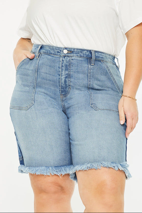 KanCan Women's Plus 90's Boyfriend Bermuda Shorts Kiran