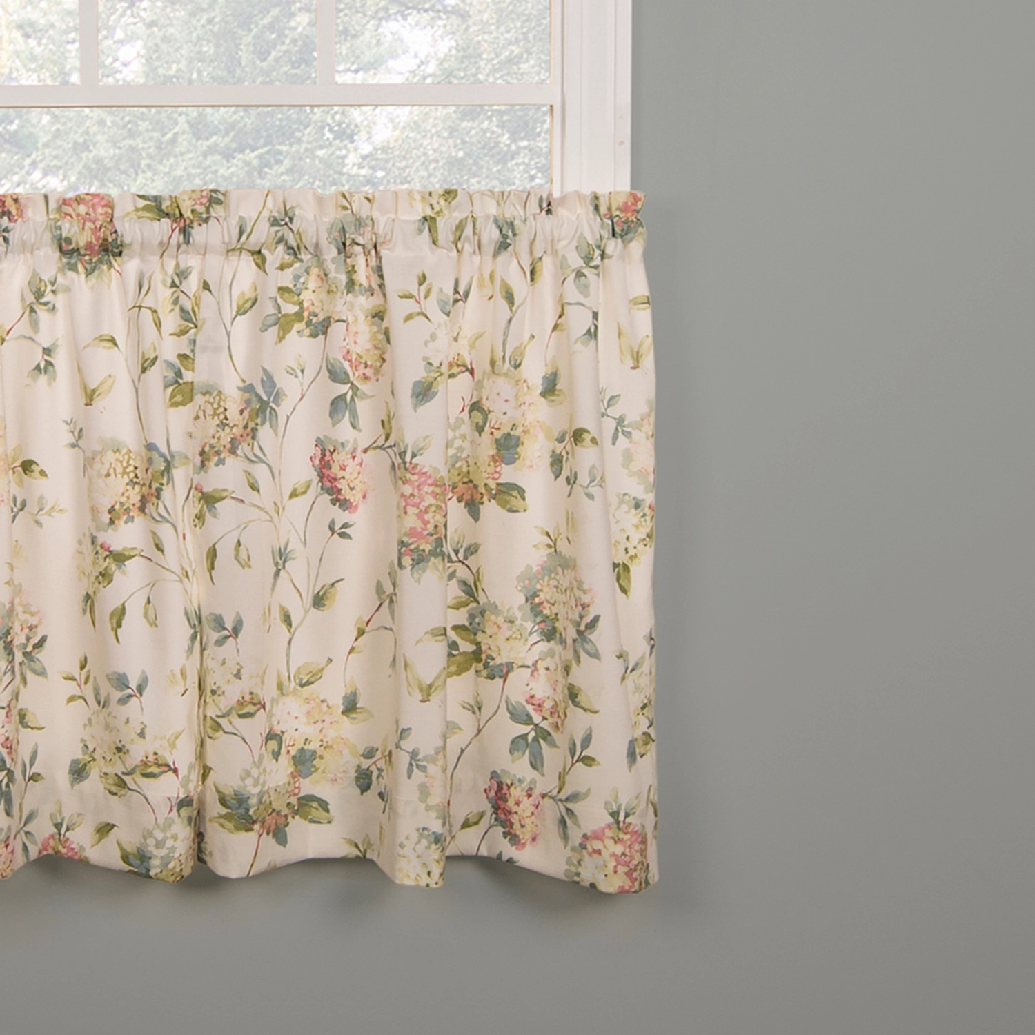 Ellis Curtain Abigail Design Printed Room Darkening Window Rod Pocket Pair Set With 2 Tiers 2 Piece