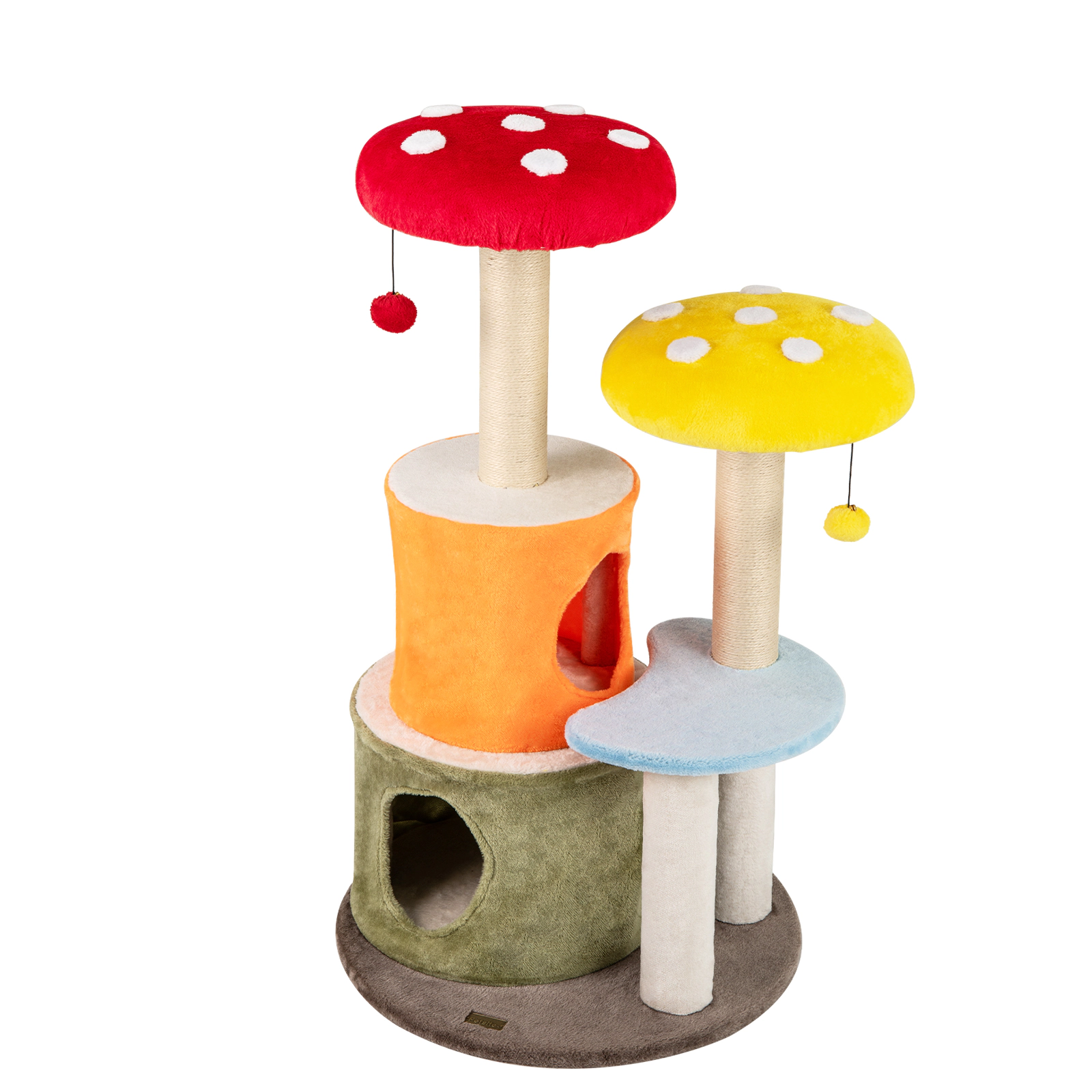 SUGIFT 43-in Tall Colorful Cat Tree with 2 Condos, 5 Layers and Padded Platforms 22-lb Capacity Multicolor