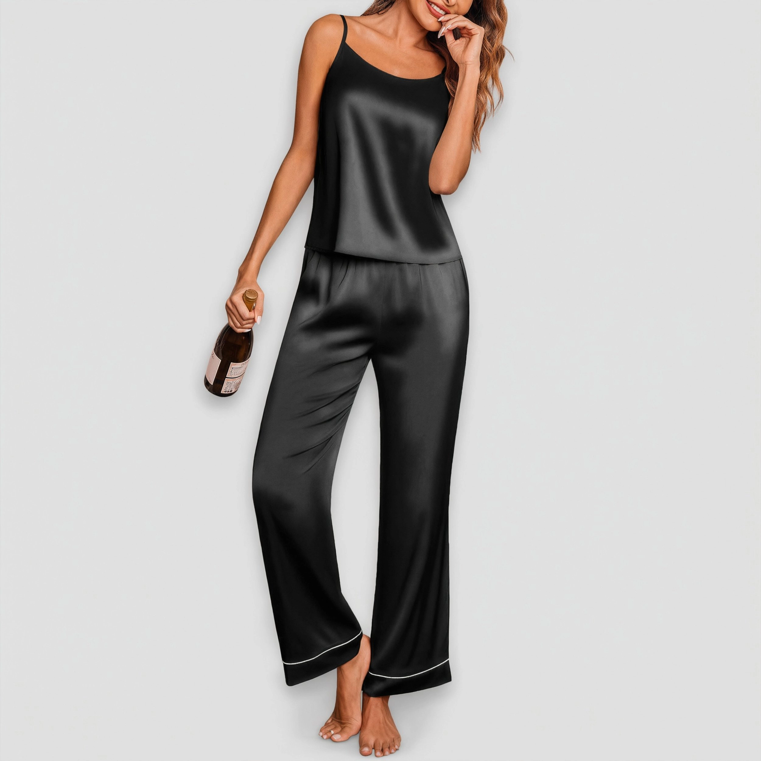 Ekouaer Women Pajamas Sleeveless Pjs Set 2 Piece Summer Loungewear Sleepwear with Pockets