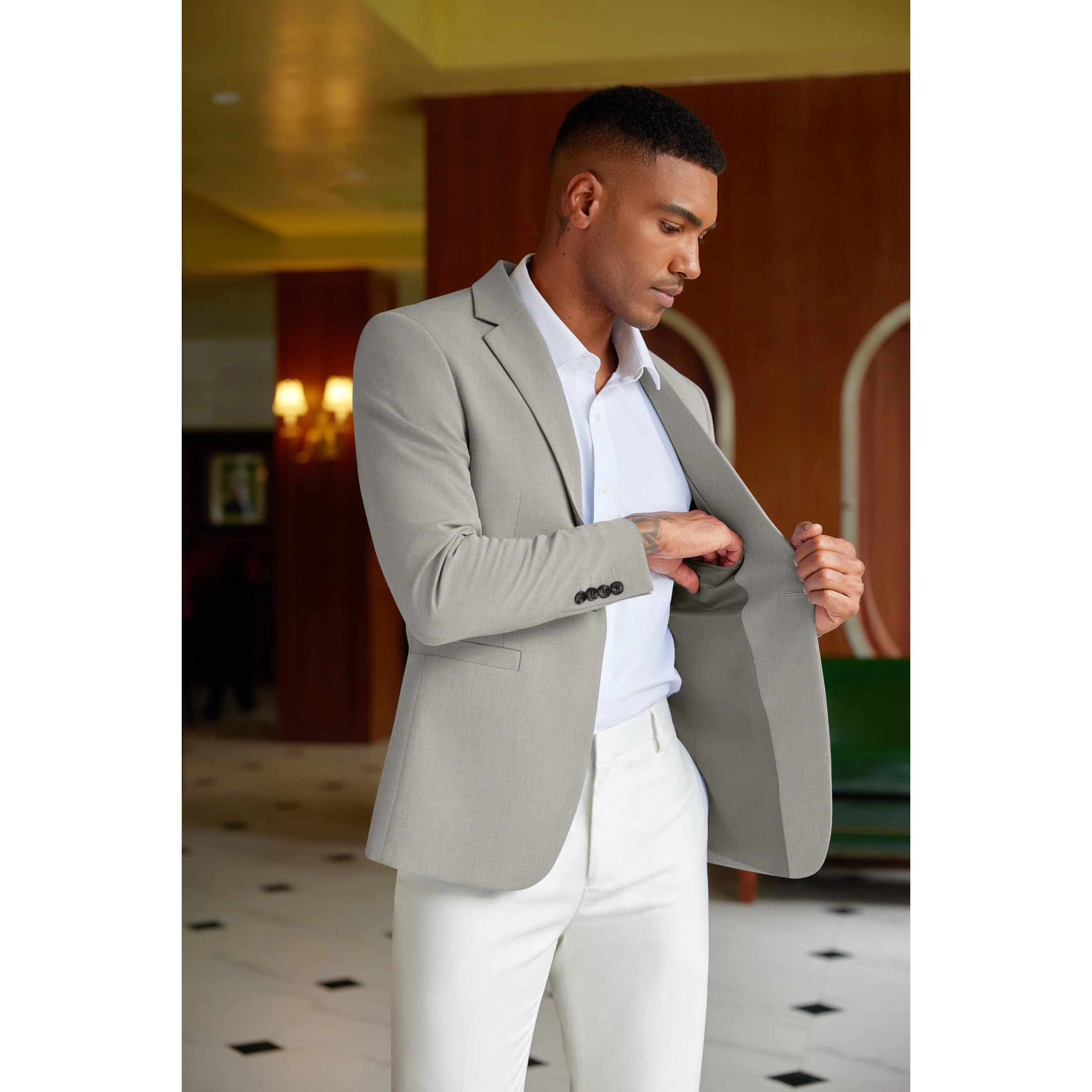 COOFANDY Men's Slim Fit Notch Lapel Casual Blazer Sport Coat Suit Jacket