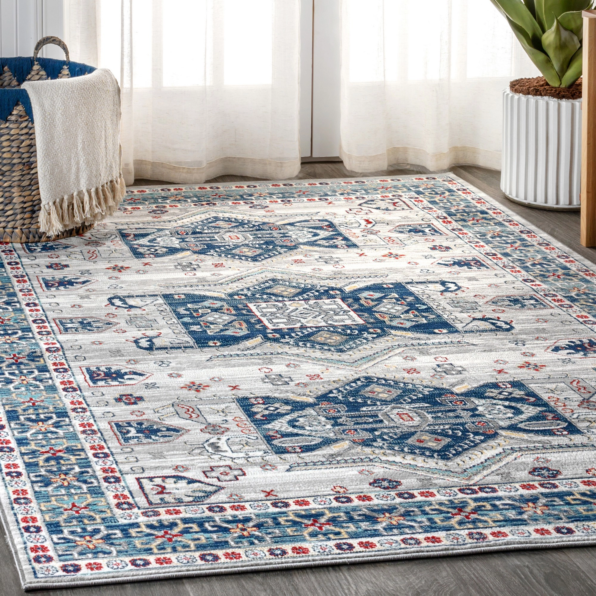 JONATHAN Y Modern Persian Vintage Medallion Area Rug, MDP108