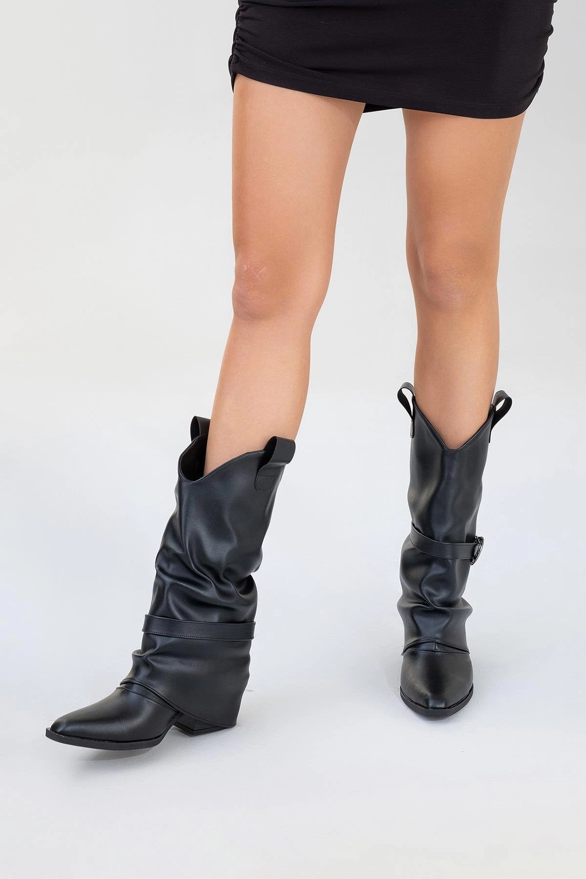 Prologue Shoes Womens Okus Buckle Block Heel Boot