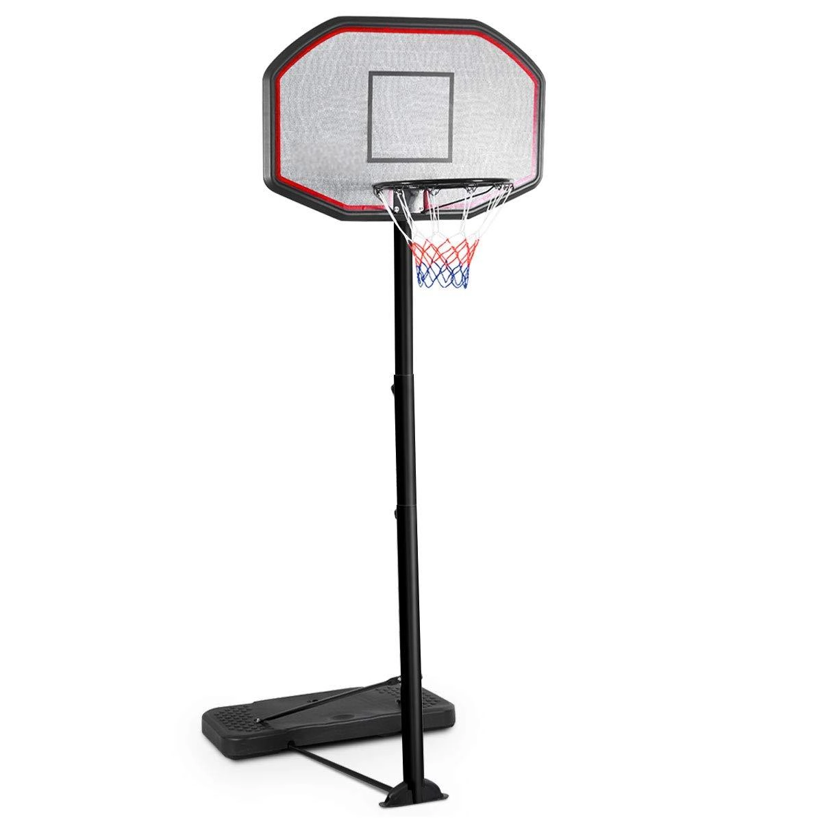SUGIFT 43-in Height Adjustable Indoor Basketball Hoop System with 43 x 28-in PE Backboard and Fillable Mobile Base