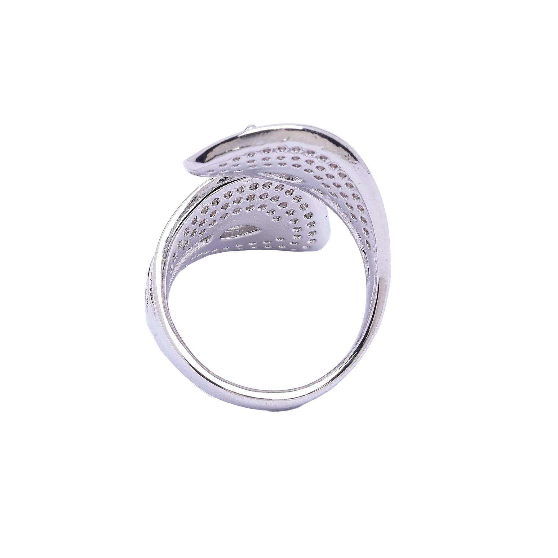 AGP Paris Women's Silver-Tone Serpent Wrap Adjustable Ring