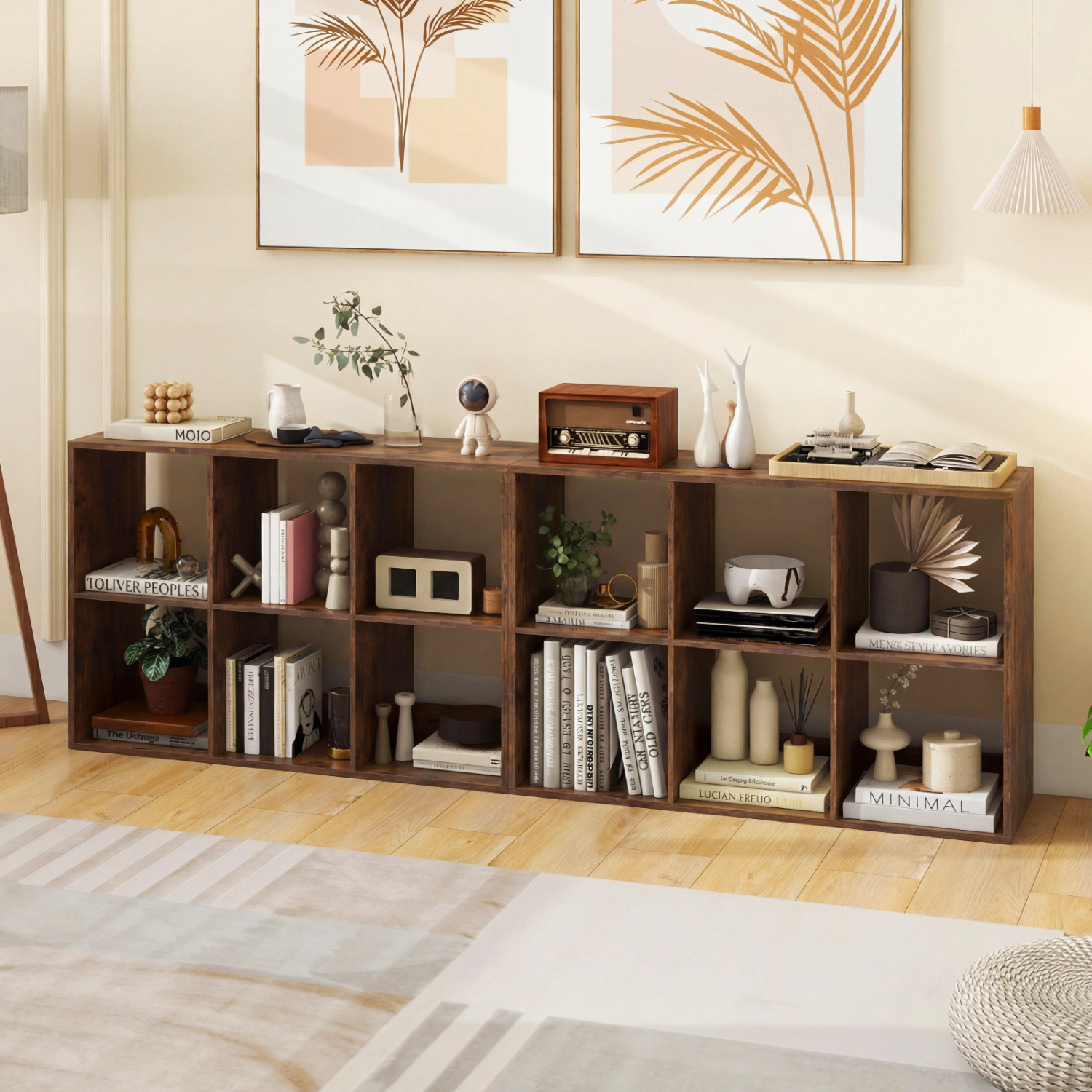 SlickBlue 6 Cube Bookshelf Storage Organizer with Open Back