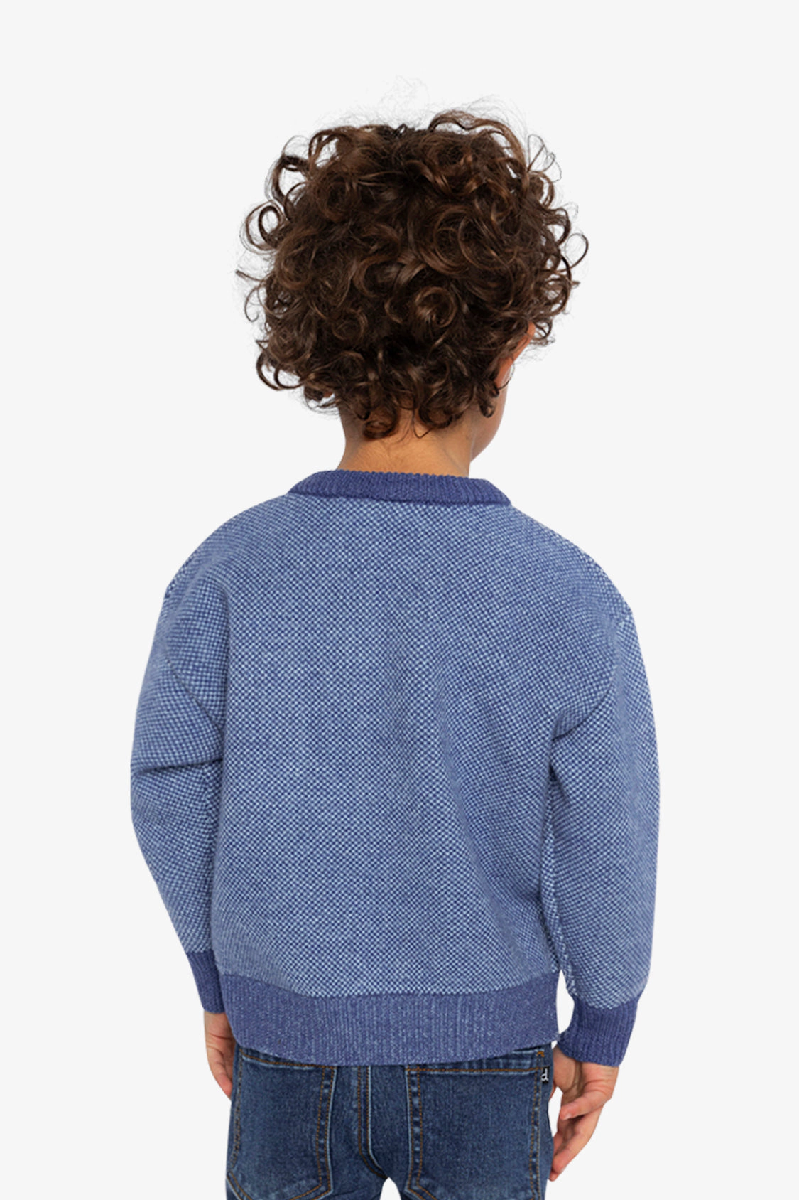 Deux par Boys Textured Diamond Knit Sweater with Chest Pocket