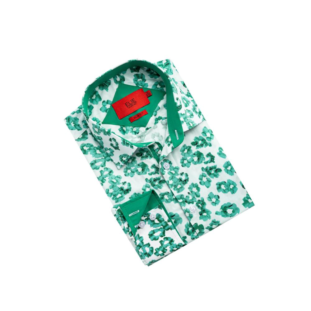 Elie Balleh Slim Fit Mens Floral Sport Button-Down Shirt