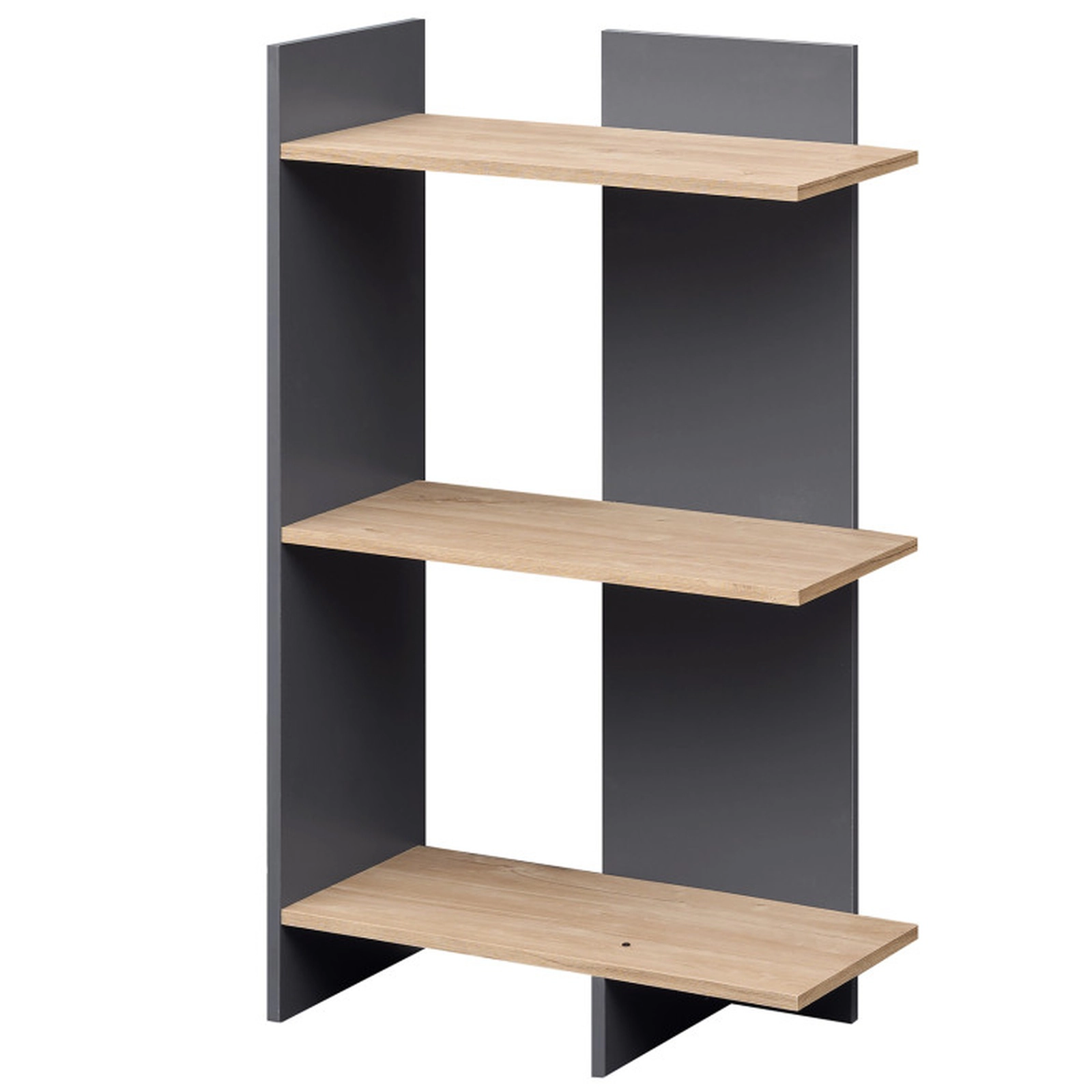 SUGIFT 3-Tier Wooden Bookshelf 39.5 with Anti-Tipping Kit and 15 Spacing