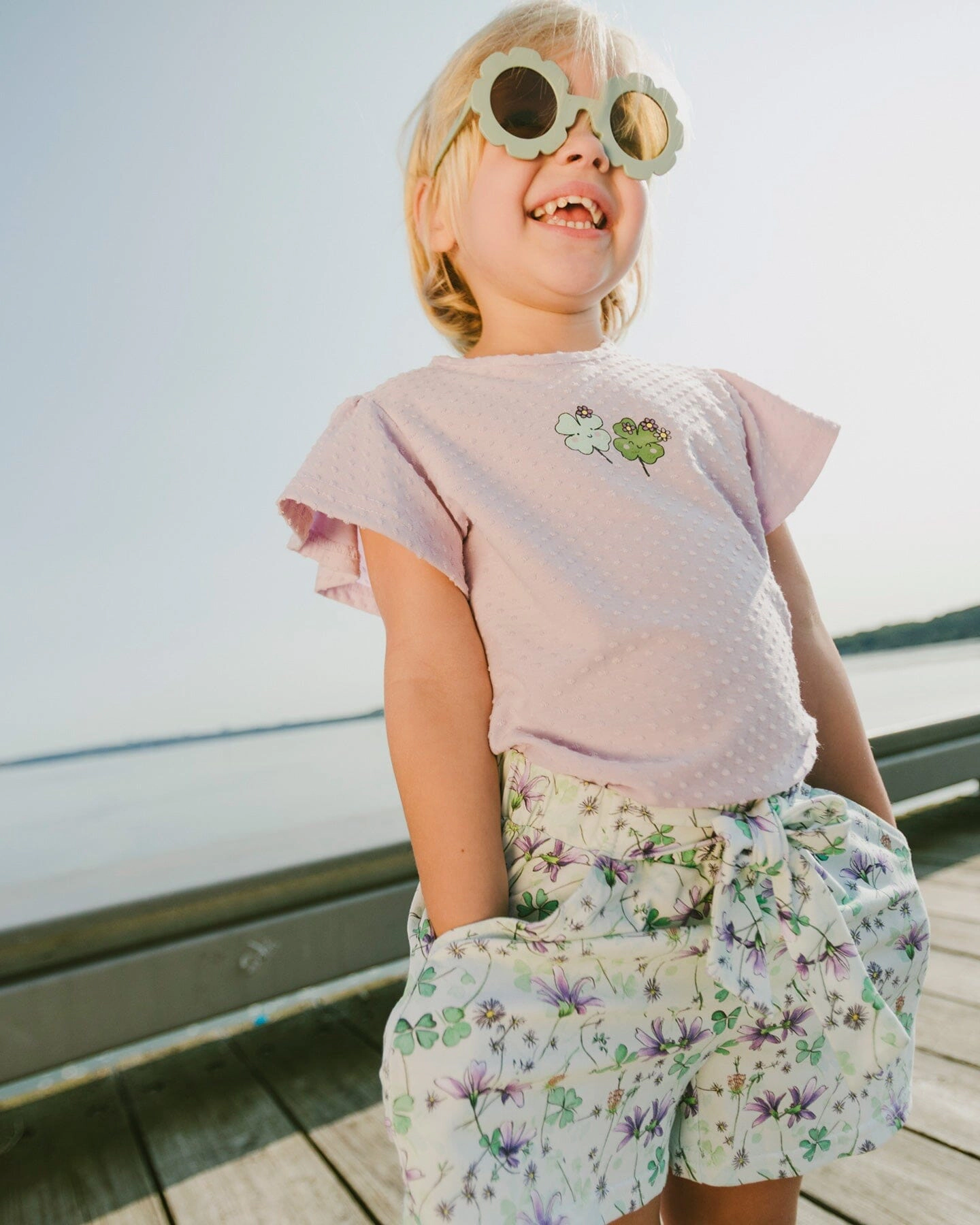 Deux par Girls Tencel Rayon Jersey Tie-Front Elastic Waist Slant Pocket Shorts