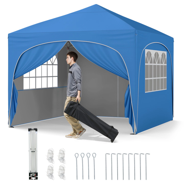 Hivvago 10 X FT Pop up Canopy Tent with 4 Removable Sidewall
