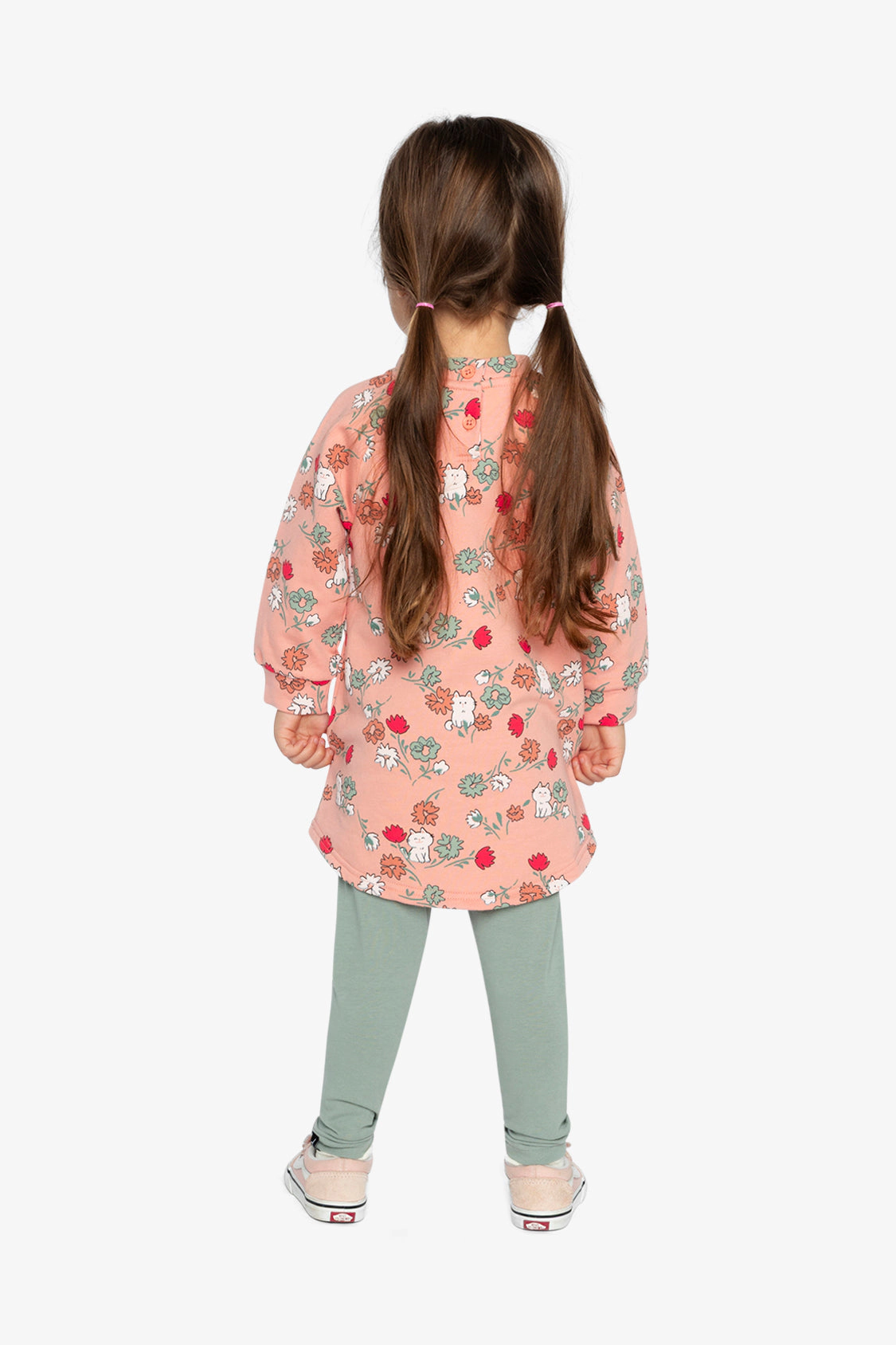 Deux par Girls Cat Print French Terry Dress